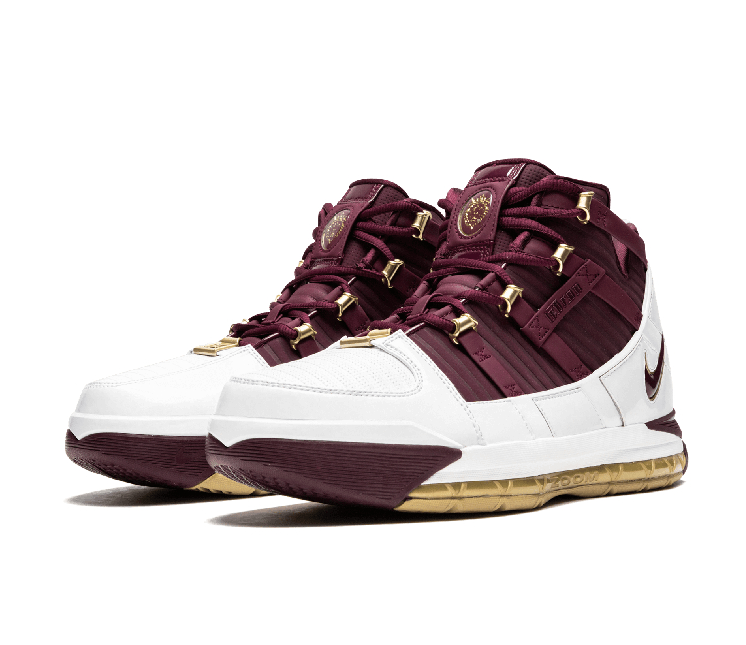Nike Zoom LeBron 3 CTK QS Christ The King Wine Red White Gold Shoes